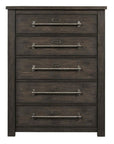 Five Drawer Dark Oak Chest - From Where -