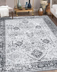 Floral Distressed Throw Carpet - From Where -