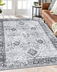 Floral Distressed Throw Carpet - From Where -