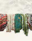 Floral Throw Blanket with Fringe Tassels - From Where -