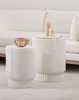 Fluted Ceramic Indoor/Outdoor Side Table - From Where -