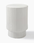 Fluted Ceramic Indoor/Outdoor Side Table - From Where -