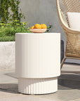 Fluted Ceramic Side Table (13") - From Where -