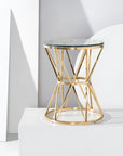 Safavieh Couture Delsy Glass Top End Table - Gold