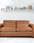 Freya Genuine Leather Loveseat - From Where -