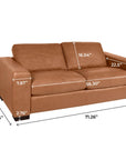 Freya Genuine Leather Loveseat - From Where -