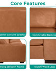 Freya Genuine Leather Loveseat - From Where -