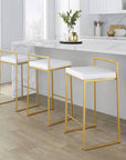 Fuji Stackable White Gold Stool - From Where -