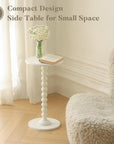 Fultyle Round Side Table, Small Drink Table for Small Spaces, Modern Accent End Table Coffee Table with Solid Wood Leg for Living Room, Bedroom, Corners, and Office (White) - From Where -