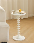 Fultyle Round Side Table, Small Drink Table for Small Spaces, Modern Accent End Table Coffee Table with Solid Wood Leg for Living Room, Bedroom, Corners, and Office (White) - From Where -