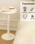 Fultyle Round Side Table, Small Drink Table for Small Spaces, Modern Accent End Table Coffee Table with Solid Wood Leg for Living Room, Bedroom, Corners, and Office (White) - From Where -