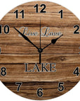 Funny Lake Time Wood Silent Wall Clock - From Where -