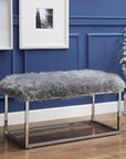 Fur Chrome Metal Frame Bench - From Where -