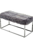 Fur Chrome Metal Frame Bench - From Where -