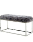 Fur Chrome Metal Frame Bench - From Where -