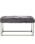 Fur Chrome Metal Frame Bench - From Where -