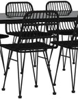 Furniture Sets 9 Piece Patio Dining Set Black Poly Rattan,Spacious Patio Dining Set for Alfresco Gatherings Premium PE Rattan and Steel Garden Conversation Sets - From Where -