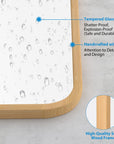 FUWU HOME Wood Bathroom Mirror for Wall 18" x 24" Farmhouse Rounded Corner Rectangle Mirror with Wooden Framed for Home Living Room Bedroom Wall Mounted Decorative Mirror (Natural Beech Wood) - From Where -