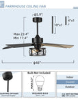 Genovefa 48" Ceiling Fan with Light Kit - From Where -
