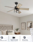 Genovefa 48" Ceiling Fan with Light Kit - From Where -