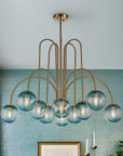 Glam 10 - Light Blue Glass Globe Bubble Chandelier - From Where -