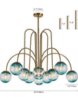 Glam 10 - Light Blue Glass Globe Bubble Chandelier - From Where -