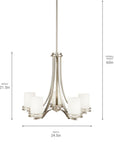 Glass Brushed Nickel Light Chandelier - From Where -