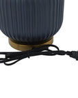 Glass Ribbed Blue Table Lamp - From Where -