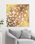 Gold Butterflies In The Wind Painting Print - From Where -