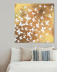 Gold Butterflies In The Wind Painting Print - From Where -