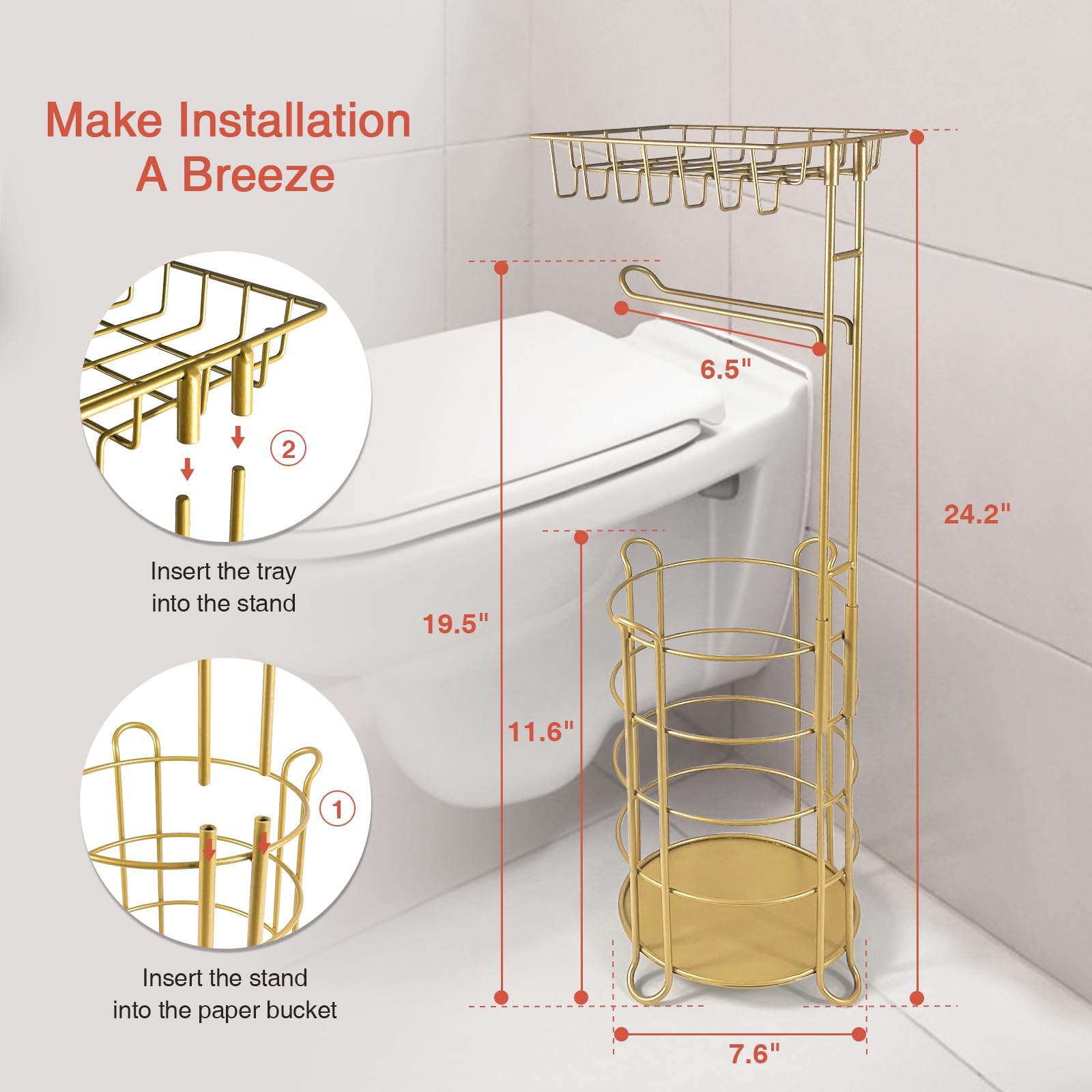 Gold Free Standing Toilet Paper Holder - From Where -