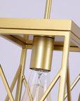 Gold Pendant Light with Metal Cage - From Where -