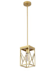Gold Pendant Light with Metal Cage - From Where -