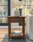 Grain Wood End Table - From Where -
