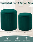 Green Chilihom Round Ottoman - From Where -