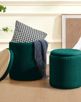 Green Chilihom Round Ottoman - From Where -