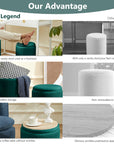 Green Chilihom Round Ottoman - From Where -