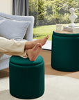 Green Chilihom Round Ottoman - From Where -