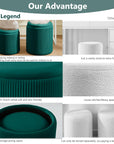 Green Chilihom Round Ottoman - From Where -