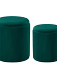 Green Chilihom Round Ottoman - From Where -