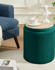 Green Chilihom Round Ottoman - From Where -