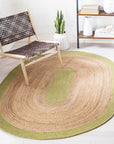 Green/Natural Braided Cottage Rug - From Where -