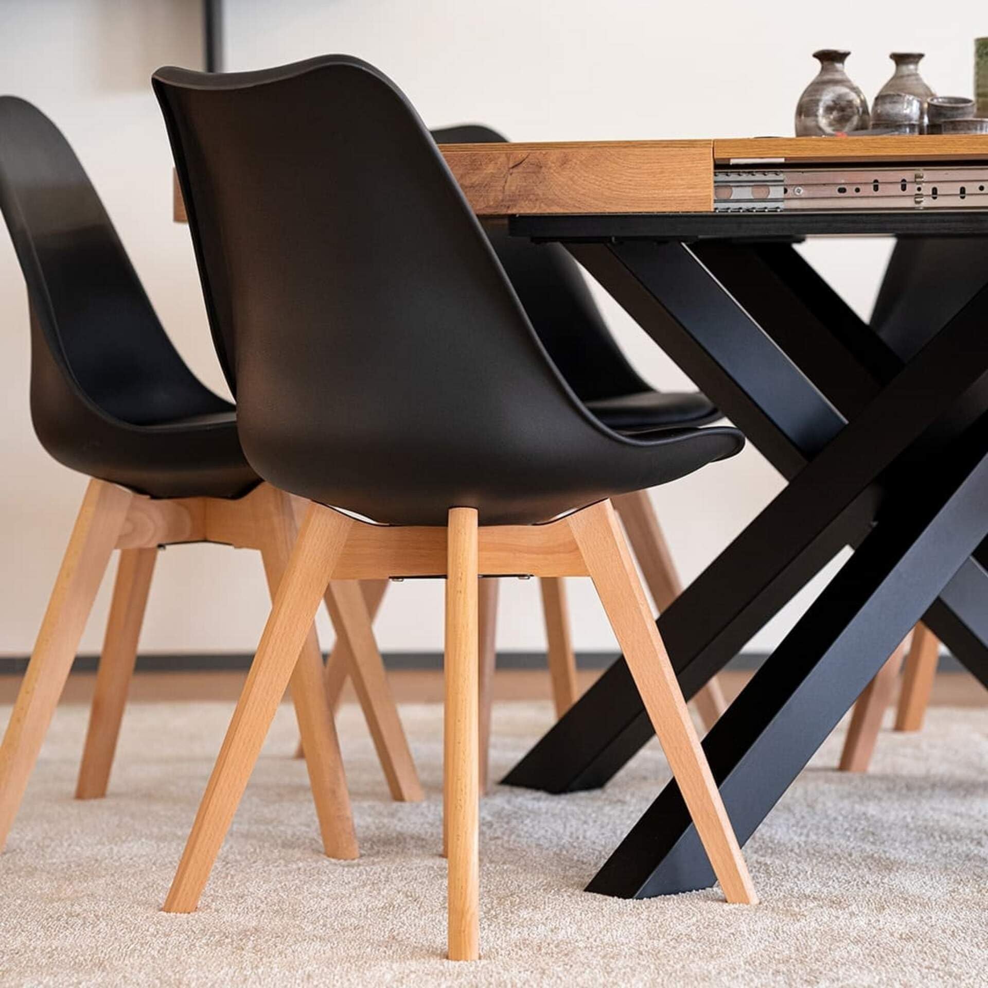 Greta Scandinavian Black Chairs - From Where -