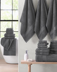 Grey Bath Towels (Set of 10) - From Where -