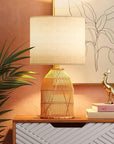 Hand - Braided Rattan Table Lamp - From Where -