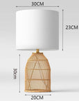 Hand - Braided Rattan Table Lamp - From Where -
