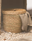 Handcrafted Seagrass Basket with Lid - From Where -