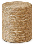 Handwoven Seagrass Braided Pouf Ottoman - From Where -