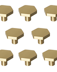 Hexagon Solid Brass Cabinet Knobs - From Where -