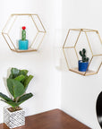 Hexagonal Metal Wall Shelves (Set of 2) - From Where -
